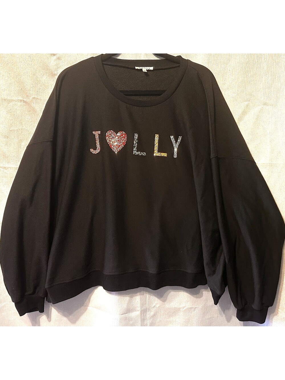 BaeVely Black JOLLY Sequin Embellished Sweatshirt 3XL